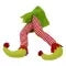 Christmas Tree Elf Decoration with Plush Striped Legs and Pointed Green Shoes - Image 1