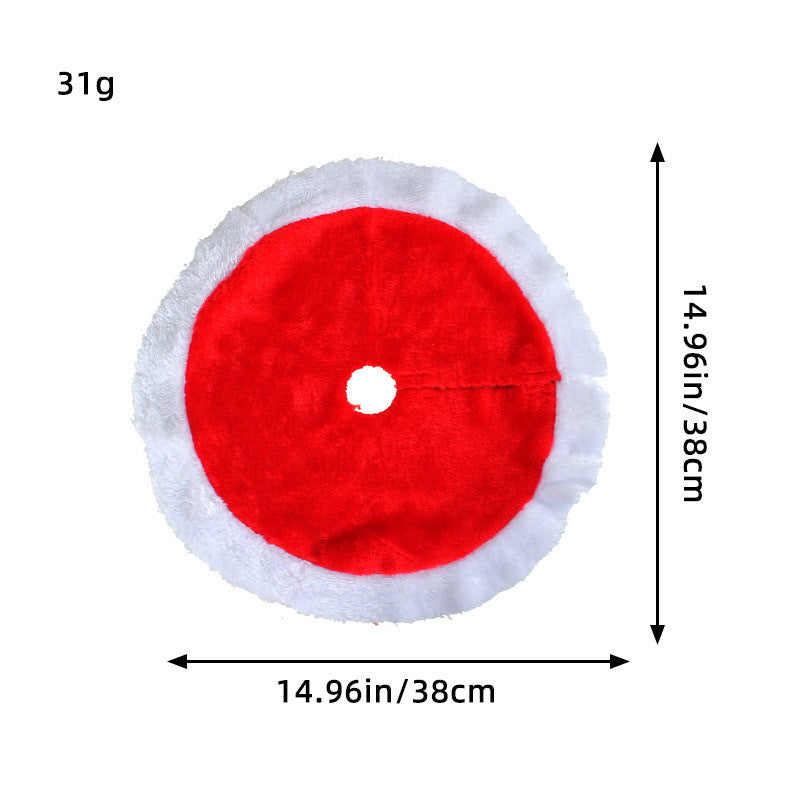 Christmas Tree Skirt with Plush Faux Fur for Small Tabletop 15-Inch Diameter - Image 4