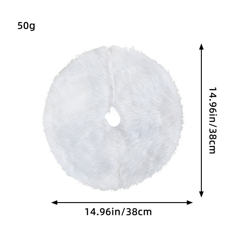 Christmas Tree Skirt with Plush Faux Fur for Small Tabletop 15-Inch Diameter - Image 5