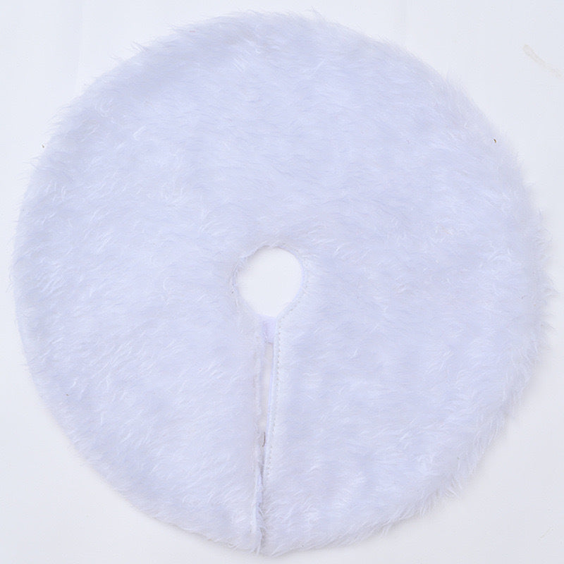 Christmas Tree Skirt with Plush Faux Fur for Small Tabletop 15-Inch Diameter - Image 6