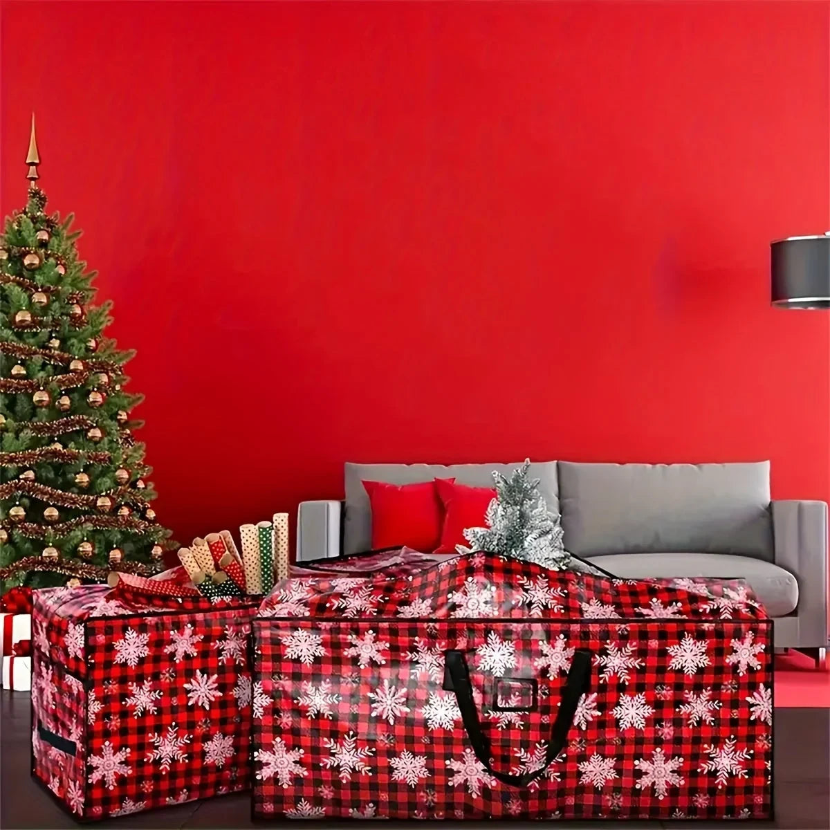 Christmas Tree Storage Bag with Heavy-Duty Waterproof Plastic and Dual Zipper Closure - Image 7