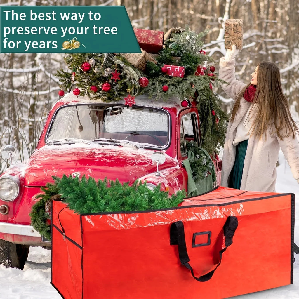 Christmas Tree Storage Bag with Heavy-Duty Waterproof Plastic and Dual Zipper Closure - Image 8