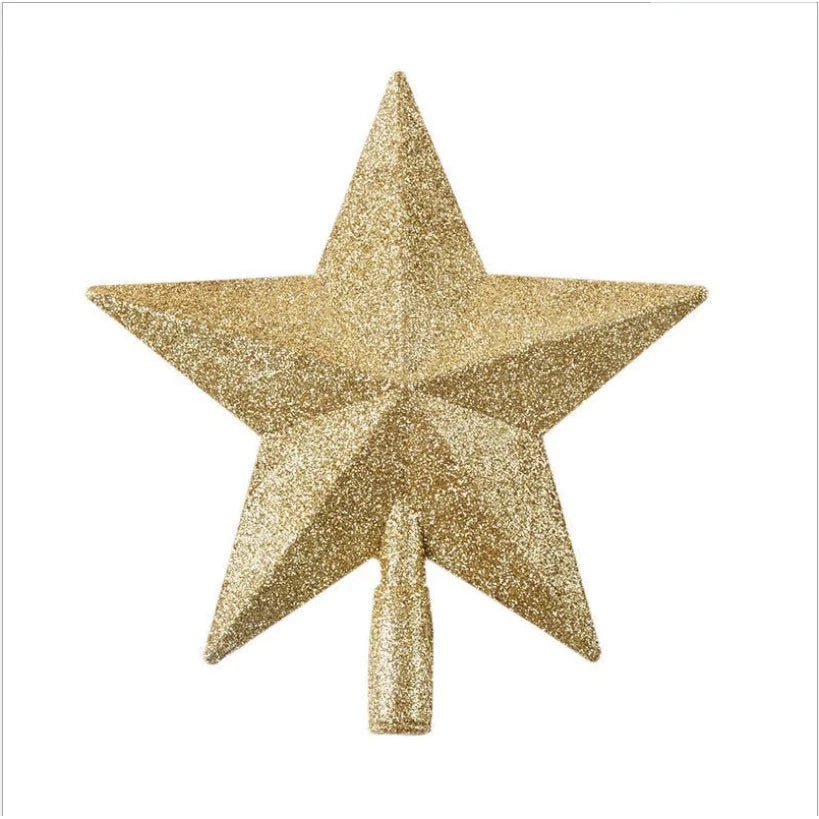 Christmas Tree Topper Five-Pointed Star with Glitter Finish and Shatterproof Design - Image 4