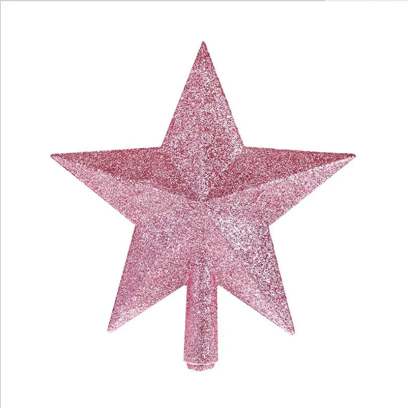 Christmas Tree Topper Five-Pointed Star with Glitter Finish and Shatterproof Design - Image 5