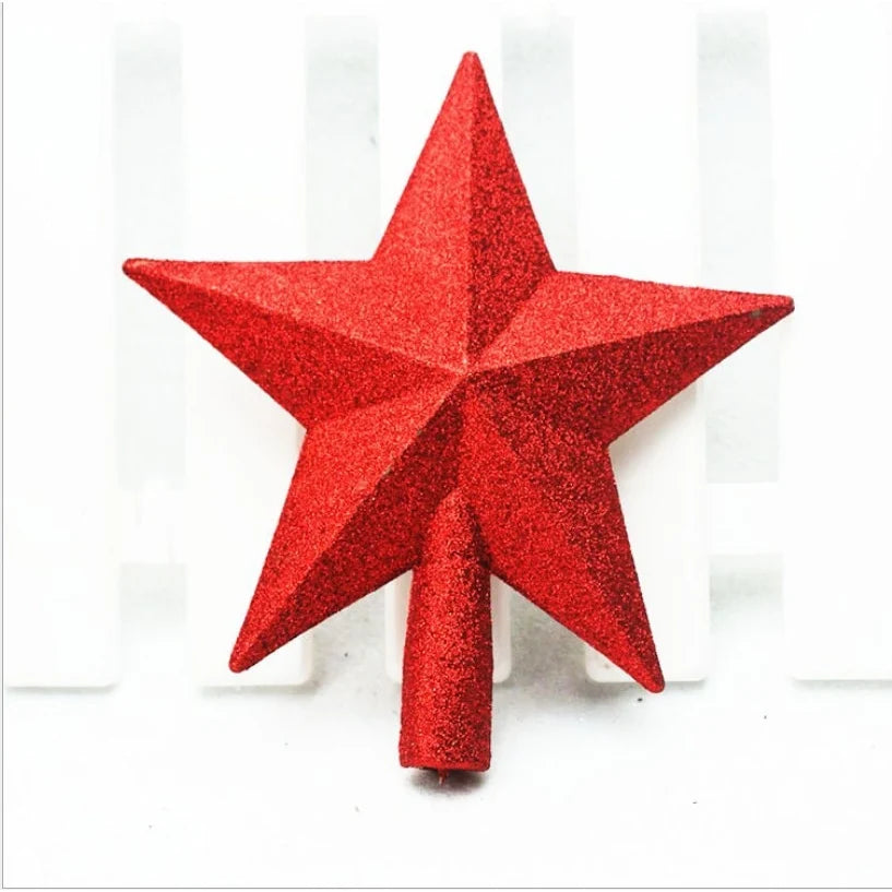 Christmas Tree Topper Five-Pointed Star with Glitter Finish and Shatterproof Design - Image 6