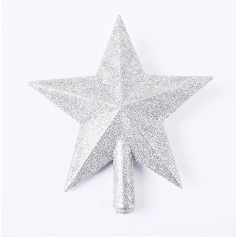 Christmas Tree Topper Five-Pointed Star with Glitter Finish and Shatterproof Design - Image 7