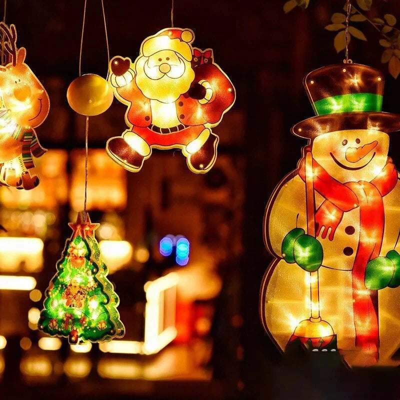 Christmas Window Lights with LED and Battery Operated Silhouette Decorations - Image 3