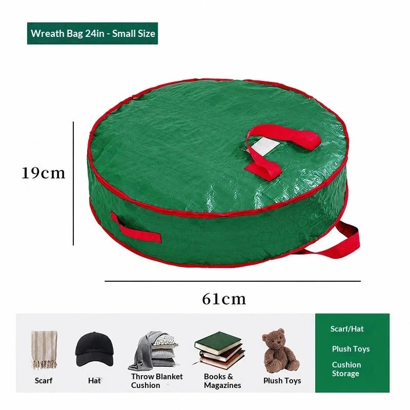 Christmas Wreath Storage Bag with Dual Zipper and Shoulder Strap - Image 10