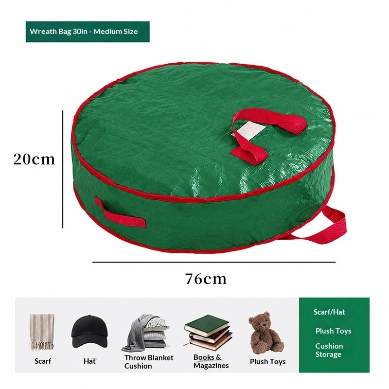 Christmas Wreath Storage Bag with Dual Zipper and Shoulder Strap - Image 11