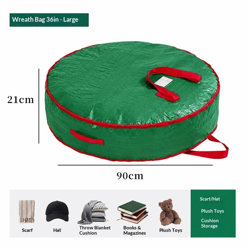 Christmas Wreath Storage Bag with Dual Zipper and Shoulder Strap - Image 12