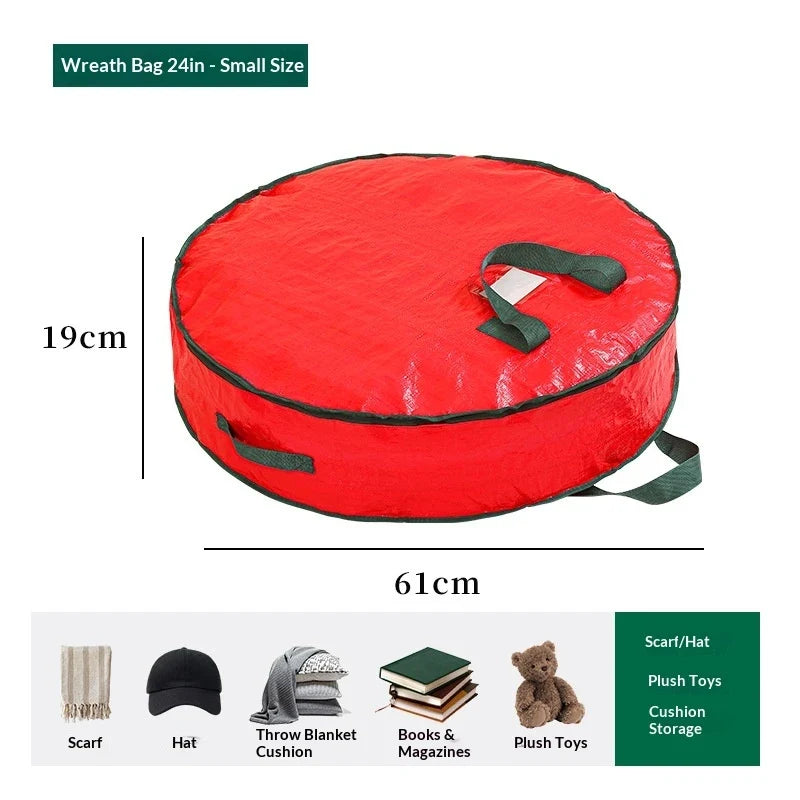 Christmas Wreath Storage Bag with Dual Zipper and Shoulder Strap - Image 13