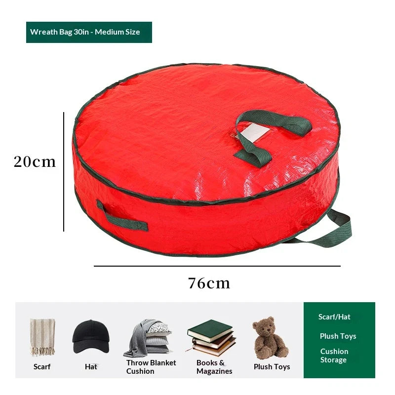 Christmas Wreath Storage Bag with Dual Zipper and Shoulder Strap - Image 14