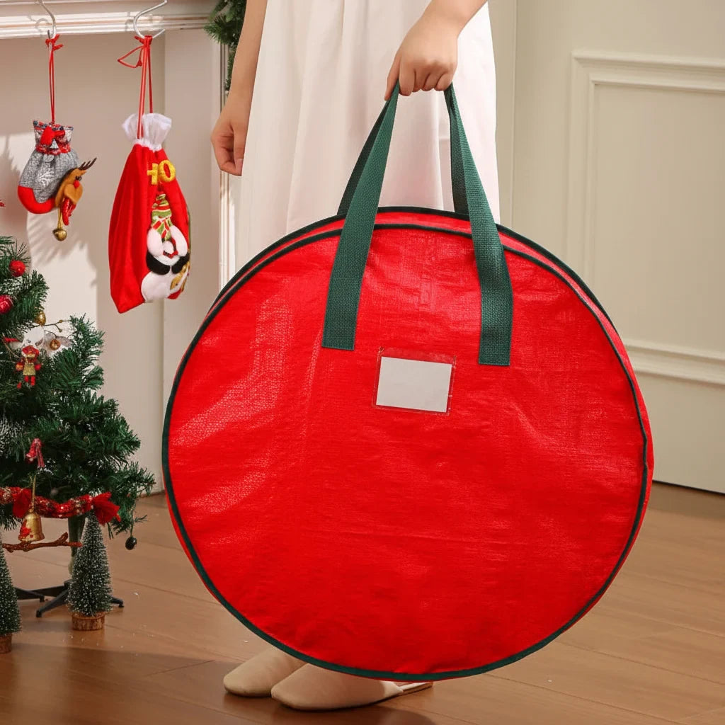 Christmas Wreath Storage Bag with Dual Zipper and Shoulder Strap - Image 7