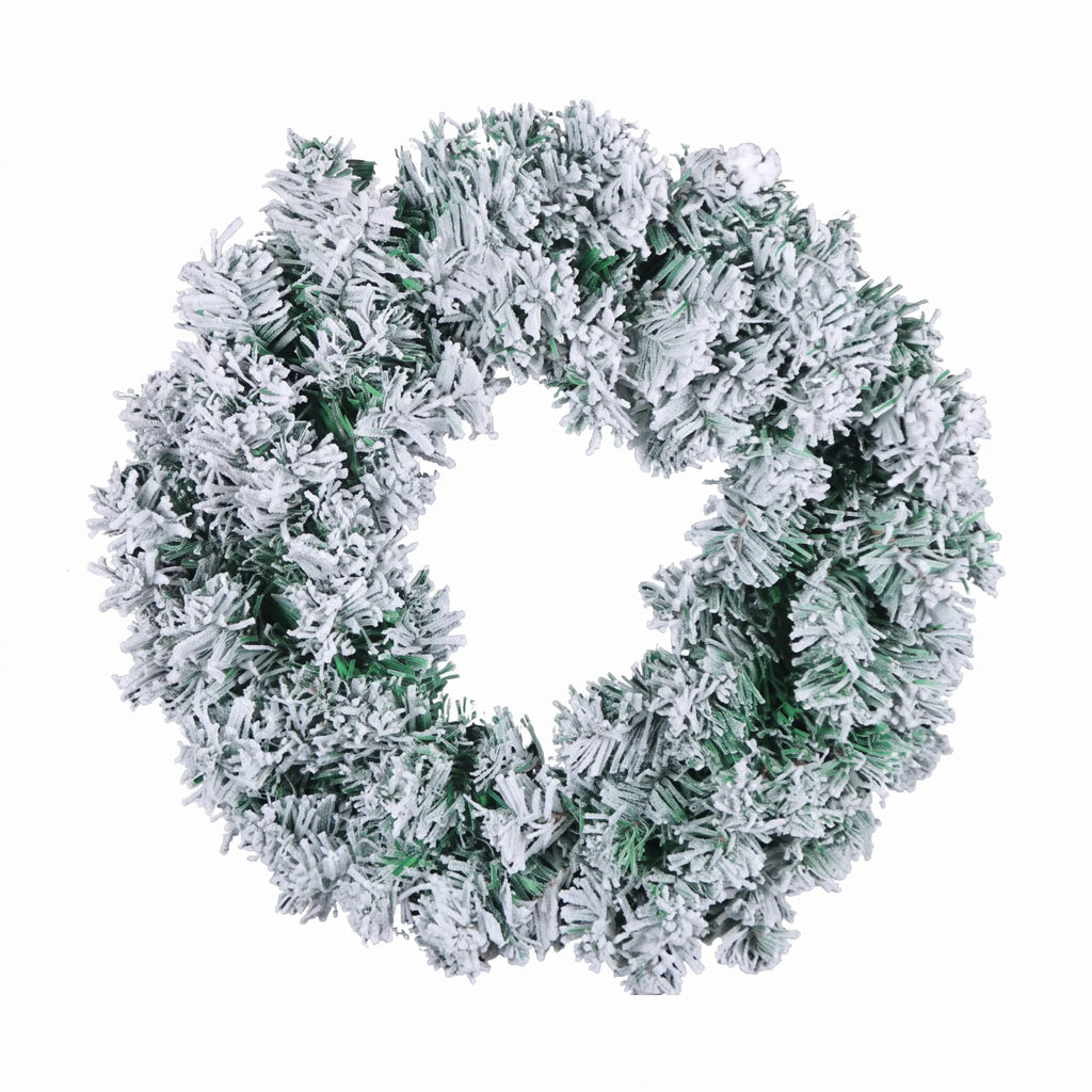 Christmas Wreath with Flocked Pine Needles and Snowflake Design for Door Hanging - Image 5