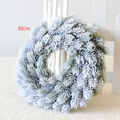 Christmas Wreath with Flocked Pine Needles and Snowflake Design for Door Hanging - Image 6