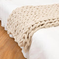 Chunky Knit Throw Blanket with Cozy Cable and Soft Chenille Texture - Image 2