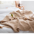 Chunky Knit Throw Blanket with Yarn Texture and Corner Tassels for Sofa - Image 5
