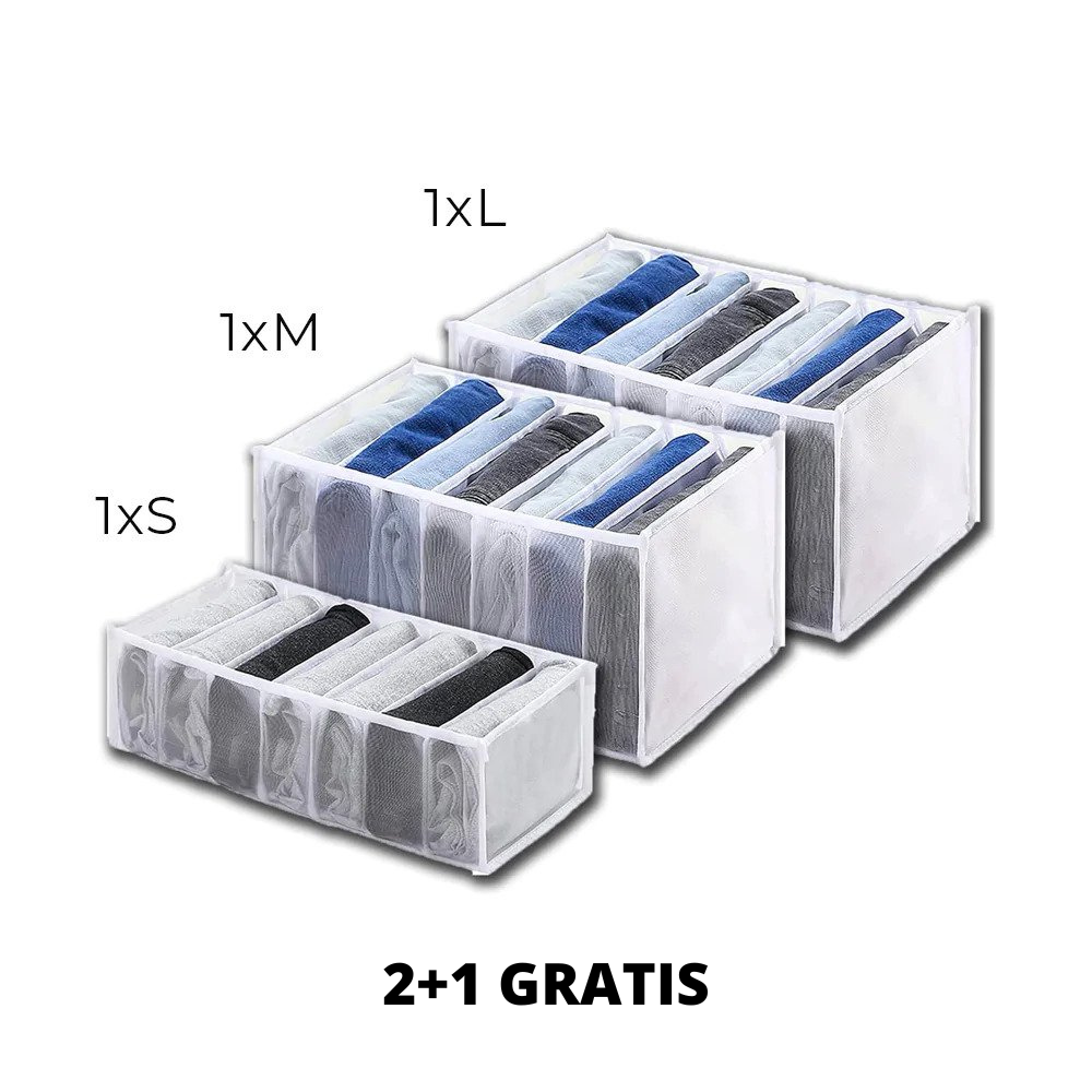 Closet Shelf and Clothes Drawer Organizer with Collapsible Mesh Compartments Fabric - Image 4