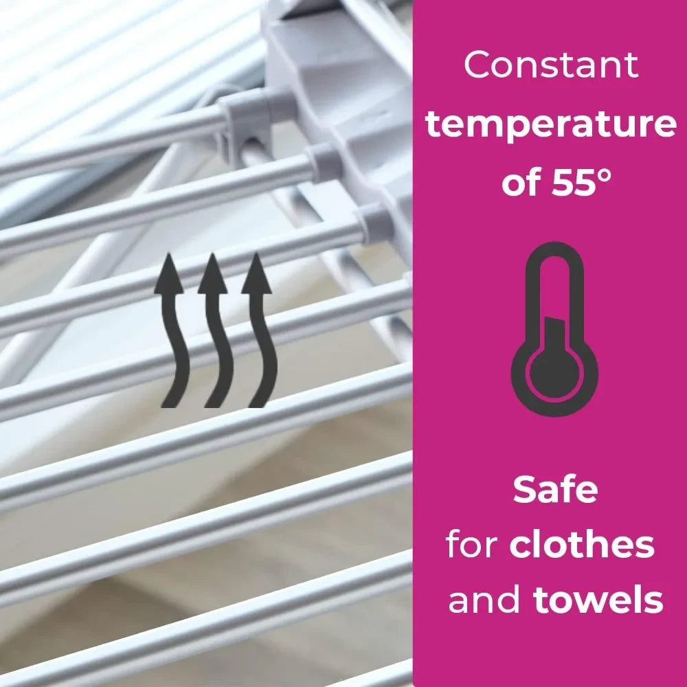 Clothes Drying Rack Electric Dryer Foldable Heated Aluminium Wings Indoor Laundry - Image 4