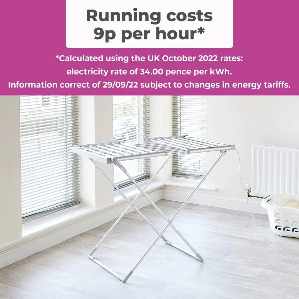 Clothes Drying Rack Electric Dryer Foldable Heated Aluminium Wings Indoor Laundry - Image 5