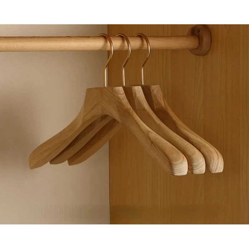 Clothes Hangers Wooden Coat Suit Wide Shoulder Wood Non Slip - Image 2