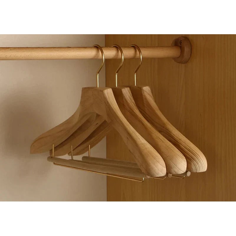 Clothes Hangers Wooden Coat Suit Wide Shoulder Wood Non Slip - Image 3