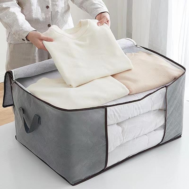 Clothes Storage Bins with Clear Window Foldable Fabric Organizer Bags - Image 2