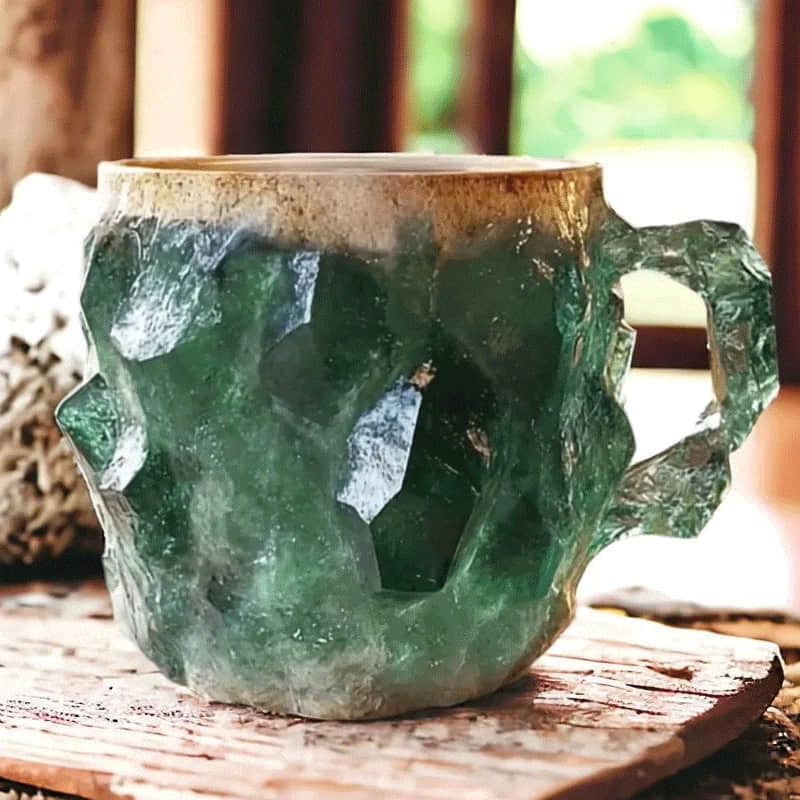 Coffee Mug Crystal Gemstone Novelty Faceted Translucent Gift Geode - Image 4