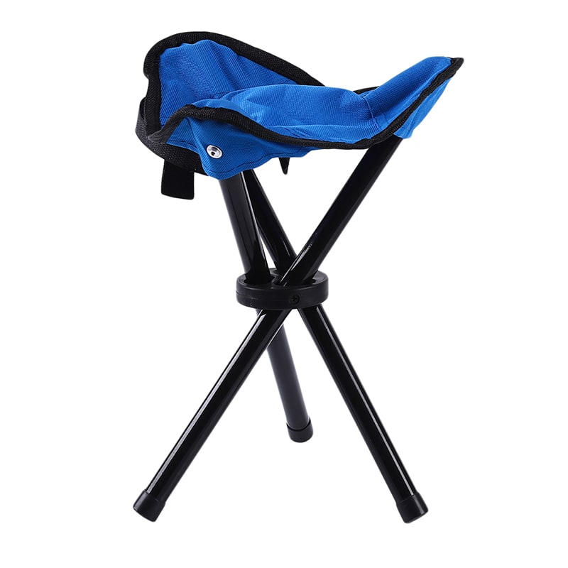 Collapsible Folding Camping Stool with Tripod Design Lightweight Portable Three Legged Compact Seat - Image 3