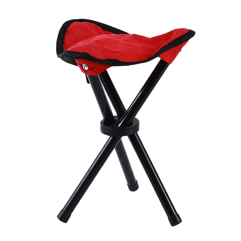 Collapsible Folding Camping Stool with Tripod Design Lightweight Portable Three Legged Compact Seat - Image 4