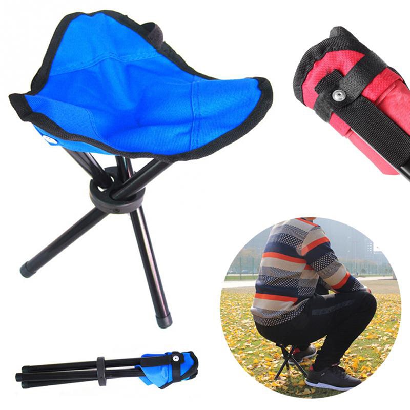Collapsible Folding Camping Stool with Tripod Design Lightweight Portable Three Legged Compact Seat - Image 7