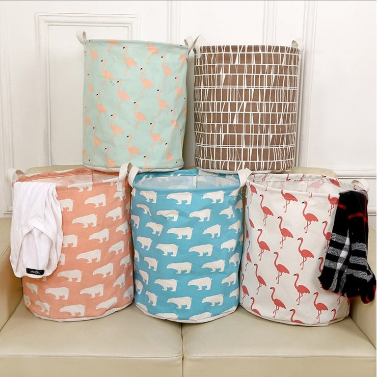 Collapsible Laundry Hamper Basket with Canvas Handles Foldable Storage Bin Plastic - Image 11