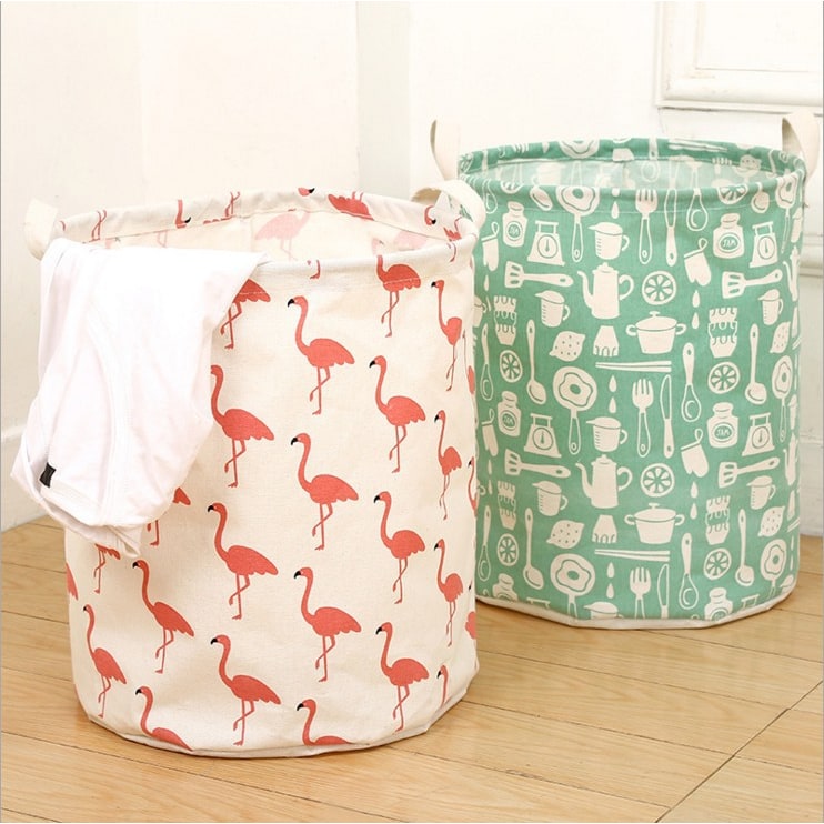 Collapsible Laundry Hamper Basket with Canvas Handles Foldable Storage Bin Plastic - Image 3