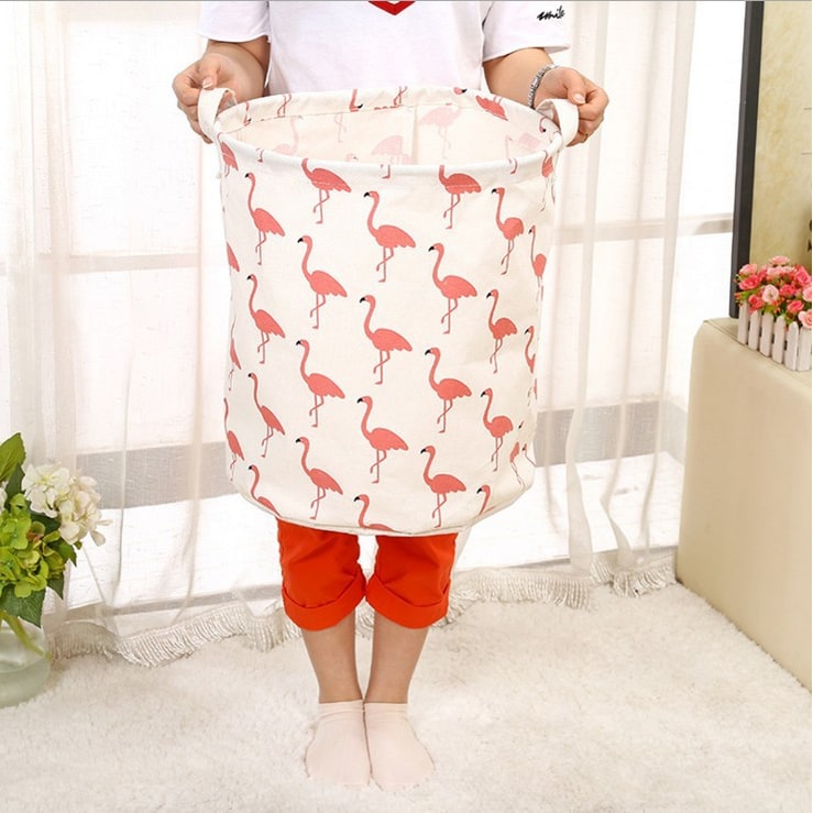 Collapsible Laundry Hamper Basket with Canvas Handles Foldable Storage Bin Plastic - Image 5