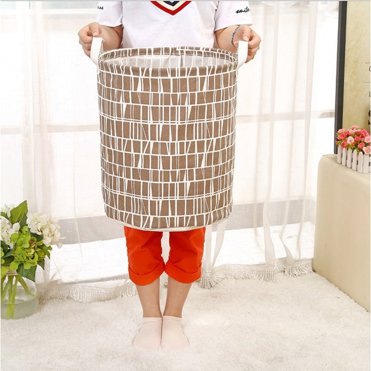 Collapsible Laundry Hamper Basket with Canvas Handles Foldable Storage Bin Plastic - Image 7