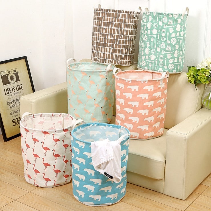Collapsible Laundry Hamper Basket with Canvas Handles Foldable Storage Bin Plastic - Image 8