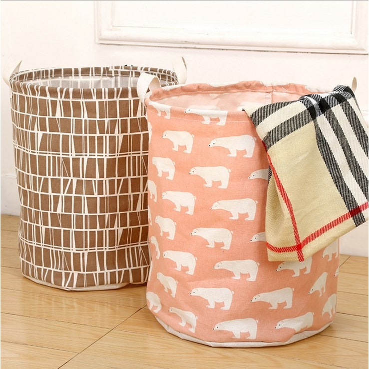 Collapsible Laundry Hamper Basket with Canvas Handles Foldable Storage Bin Plastic - Image 9
