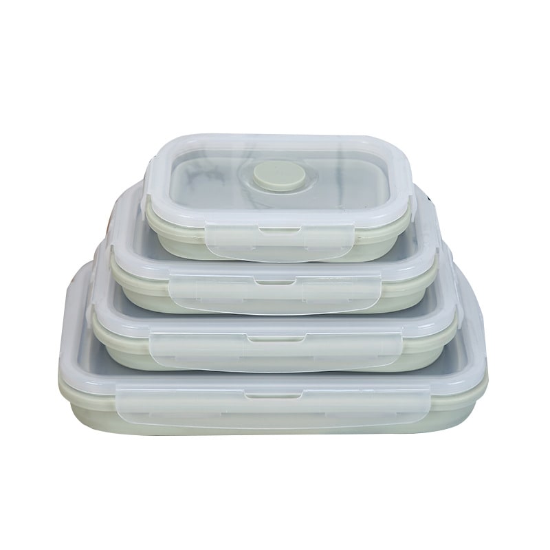 Collapsible Lunch Box with Silicone Bento Containers and Snap-Lock Lids Heatable - Image 1