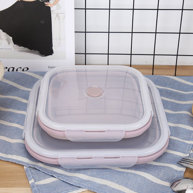 Collapsible Lunch Box with Silicone Bento Containers and Snap-Lock Lids Heatable - Image 2