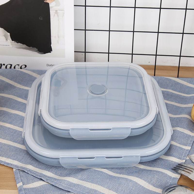 Collapsible Lunch Box with Silicone Bento Containers and Snap-Lock Lids Heatable - Image 6