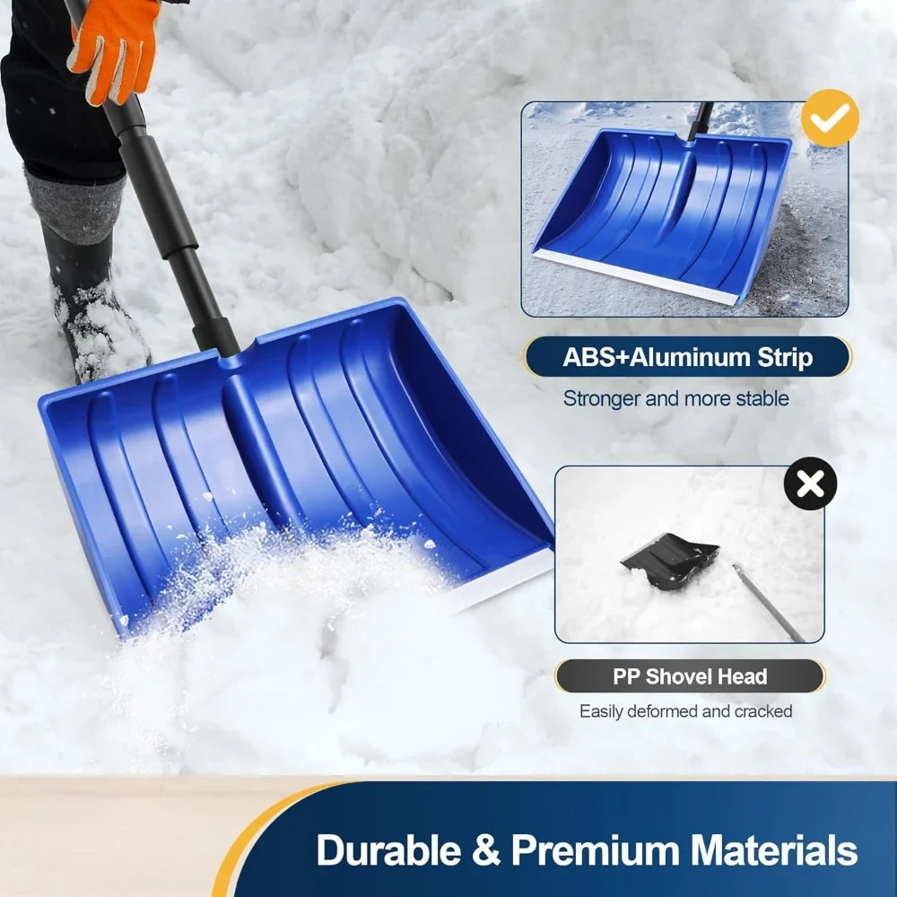 Collapsible Snow Shovel with Adjustable Handle and Plastic Scoop - Image 6