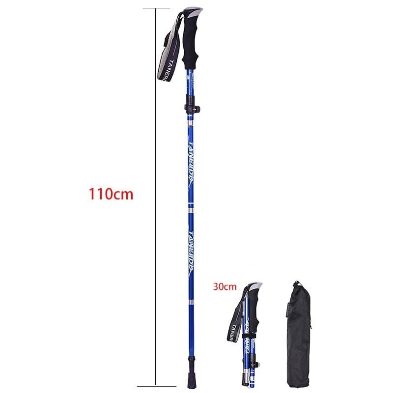Collapsible Trekking Poles with Adjustable Hiking and Nordic Walking Foam Grip Folding - Image 11