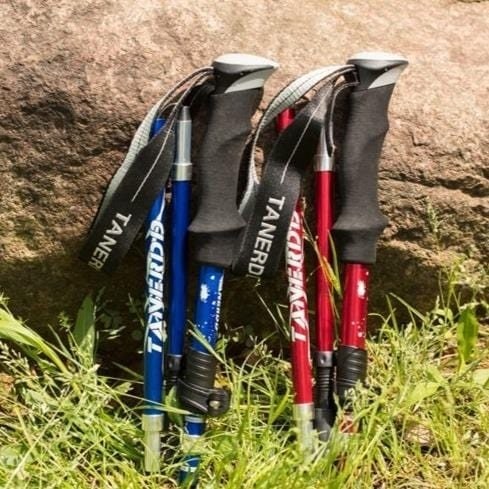 Collapsible Trekking Poles with Adjustable Hiking and Nordic Walking Foam Grip Folding - Image 2