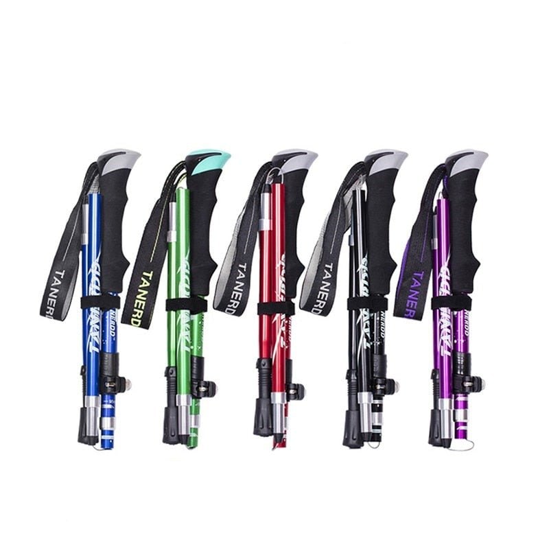 Collapsible Trekking Poles with Adjustable Hiking and Nordic Walking Foam Grip Folding - Image 8