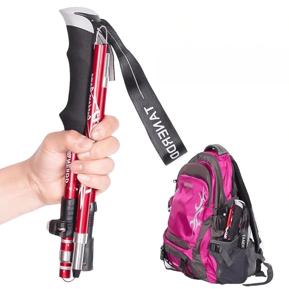 Collapsible Trekking Poles with Adjustable Hiking and Nordic Walking Foam Grip Folding - Image 9