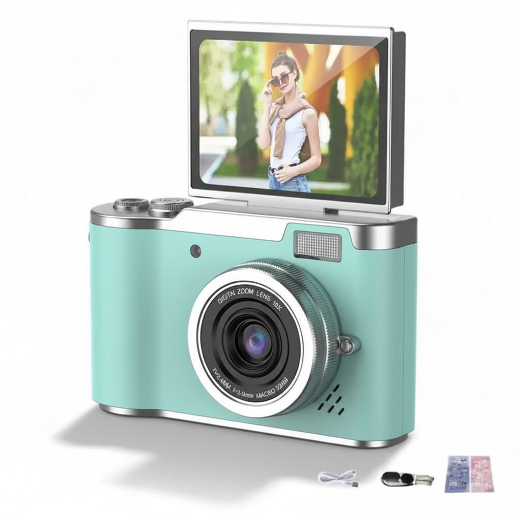 Compact Digital Camera Vlogging 4K Flip Screen Portable Rechargeable - Image 10