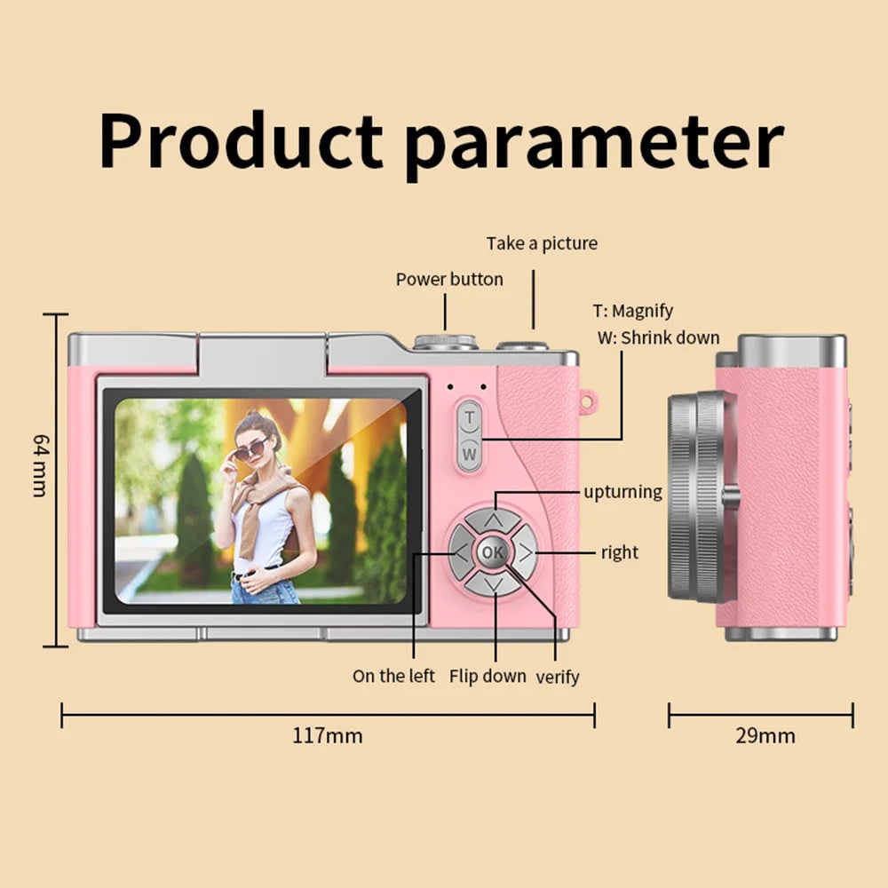 Compact Digital Camera Vlogging 4K Flip Screen Portable Rechargeable - Image 18
