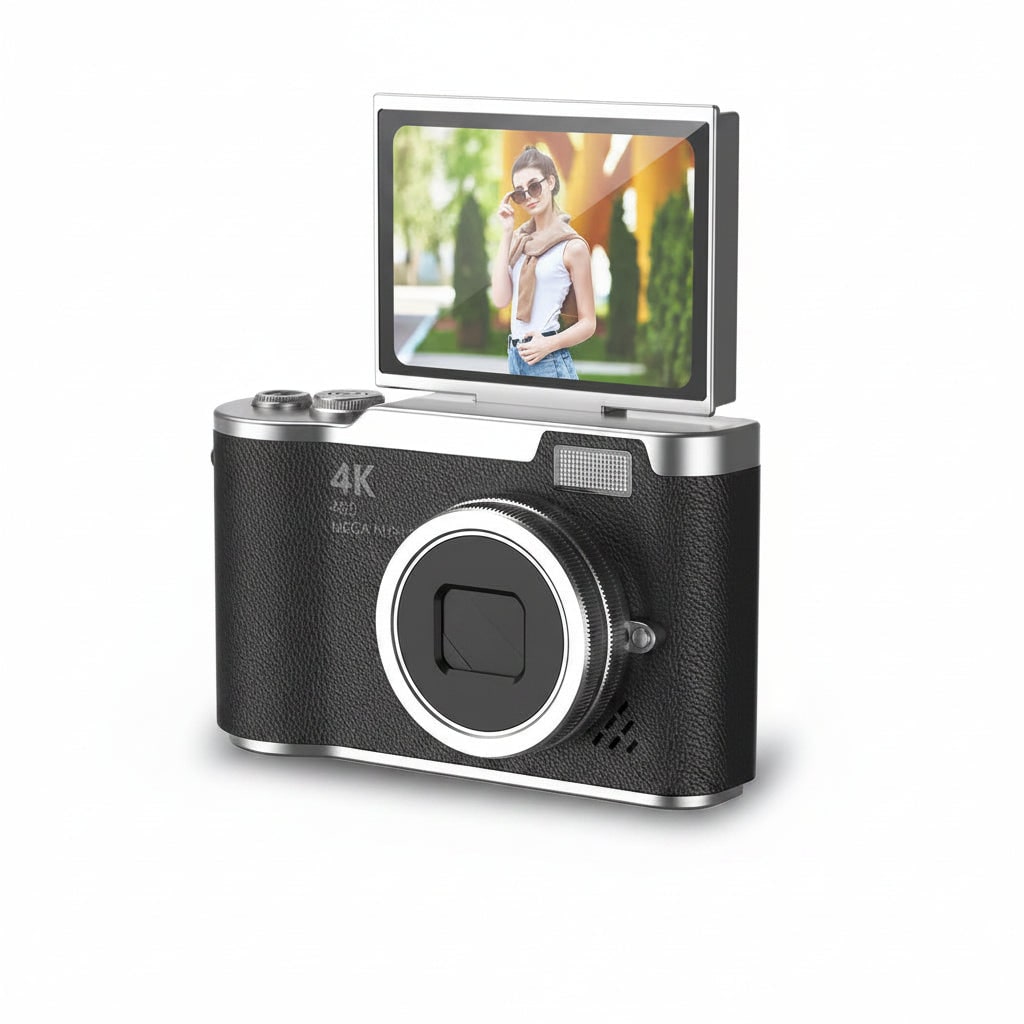 Compact Digital Camera Vlogging 4K Flip Screen Portable Rechargeable - Image 3