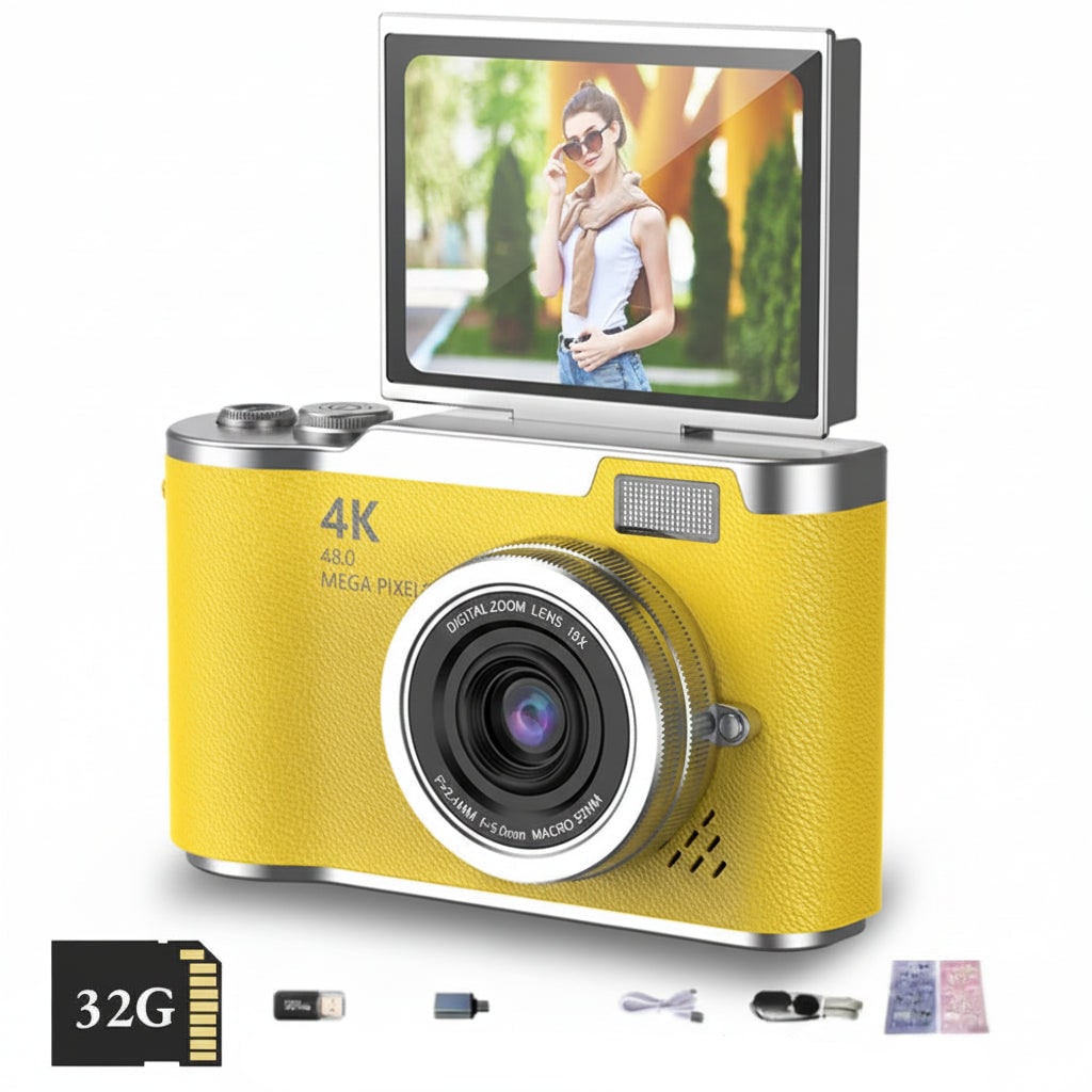 Compact Digital Camera Vlogging 4K Flip Screen Portable Rechargeable - Image 6