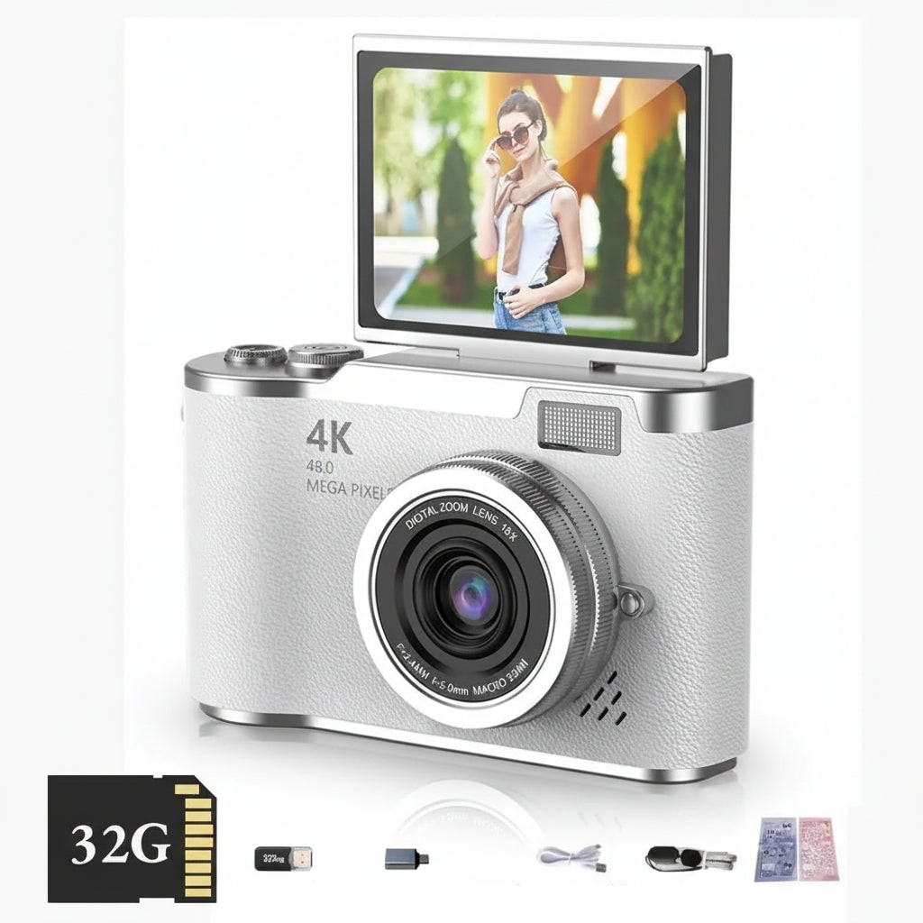 Compact Digital Camera Vlogging 4K Flip Screen Portable Rechargeable - Image 7